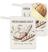 2 Pack Beeswax Sourdough Bread Bags, Reusable Storage Bags with L-Shaped Zipper, 13" x 16.7" Extr...