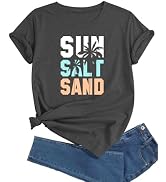 J&DHUASHA Women's T-Shirt Short Sleeve Crewneck Graphic Tees Printed Casual Summer Tops