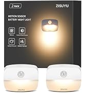 ZISUYU Motion Sensor Light Indoor Led Night Light Stick on Nightlight Battery Operated Lights for...