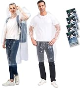 SWOGAA Disposable Rain Ponchos for Kids 6 Pack/Adults 4-10 Pack/Family set-50% Thicker Emergency ...