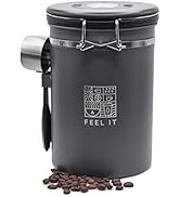 Alpaca Stainless Steel Coffee Canister - 21oz Airtight Kitchen Food Storage Container with Date T...