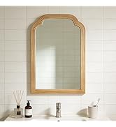 Wood Framed Bathroom Mirror for Wall, 20X30 Inch Rustic Wood Frame Wall Mirrors Decorative for Li...