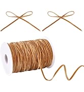 HOBBIESAY 65Yard 1/8 Inch Golden Thin Velvet Ribbon Vintage Singal Faced Ribbon Door Garland Bow ...