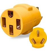 MECMO (Fits 3-Prong Stove Outlet) NEMA 10-50P to 14-50R Adapter, 50A Older Range to 4 Prong EV Ch...