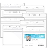 Happy Trees Badge Holder Horizontal ID Card Protector, Name Tag Badge Holders with Resealable Zip...