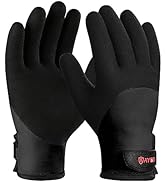 KAYGO Winter Waterproof Thermal Work Gloves for Men and Women, Full Hand Latex Coated, Acrylic In...