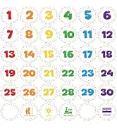 WALENGIF Line up Spots for Classroom 36PCS Number Stickers Floor Numbers