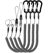 Lix&Rix Spiral Stretchy Coiled Lanyard with Carabiner Clamps Fishing Equipment Tool Tether Leash,...