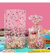 PABCK 50Pcs Gift Wrap Cellophane Bags for Father's Day Birthday Party Favor 7.9x11+2.8 inch Goodi...
