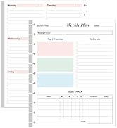 Weekly Planner Undated Refills - Letter Size 53 Sheets/106 Pages Colorful Weekly Planner for 11-D...