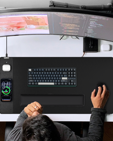 Wireless Charging Mouse Pad with Cooling Gel Wrist Rest