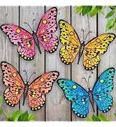 Metal Butterfly Wall Decor - 9.6" Outdoor Fence Wall Art Decor, Hanging Decoration for Garden Yar...