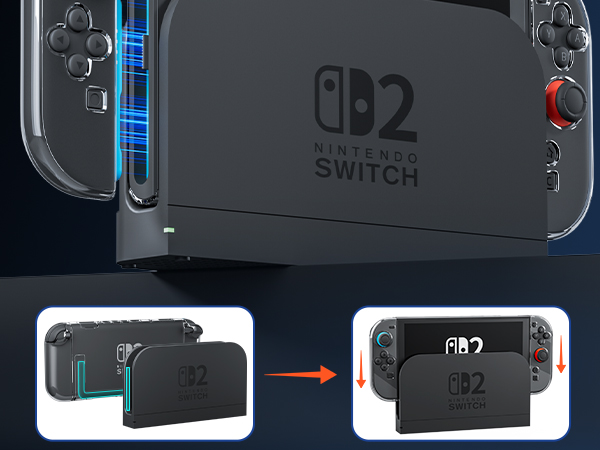 switch 2 clear cover case