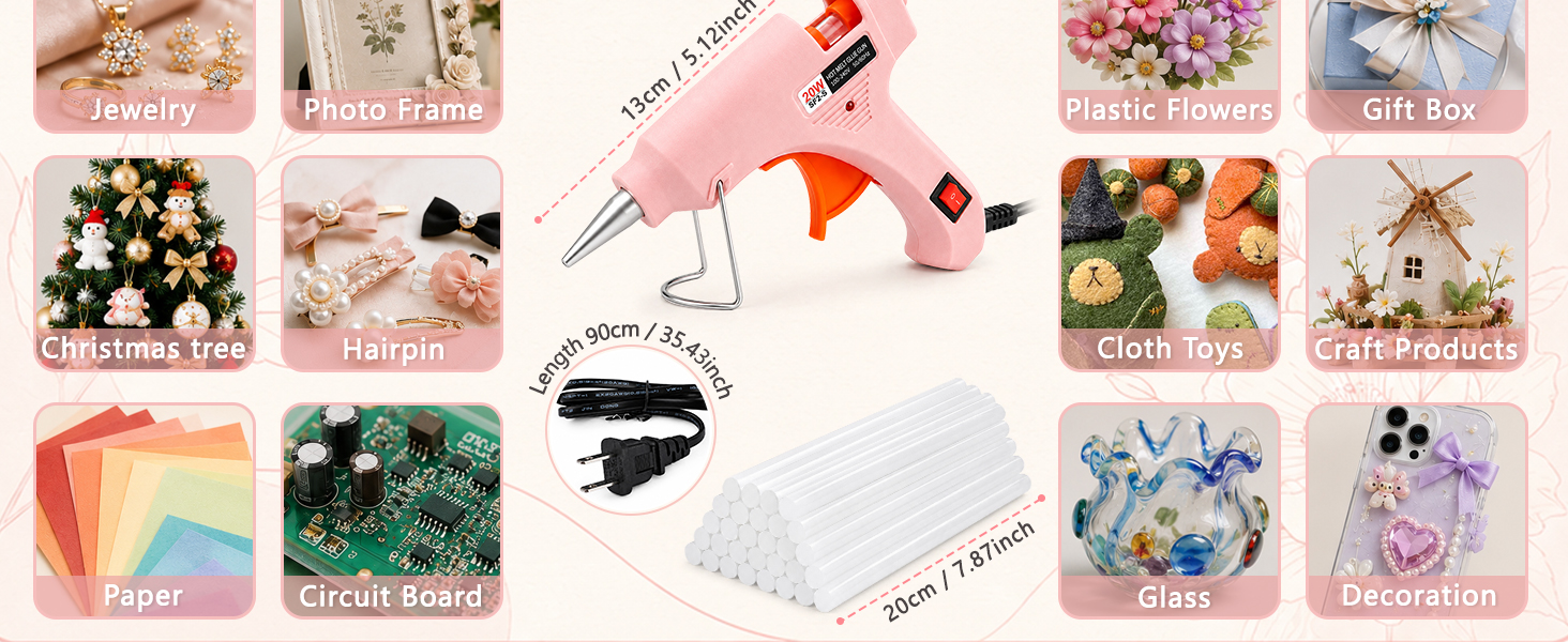 Mini Hot Glue Gun Kit with 30 Glue Sticks, 20W Fast Preheating Hot Glue Gun And Sticks Set