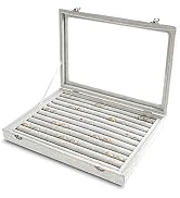 Frebeauty Rings/Earrings Organizer Tray with Clear Lid 10 Slots Velvet Drawer Insert Jewelry Stor...
