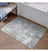 PureCozy Machine Washable Area Rug 2x3 Grey Entryway Entrance Neutral Door Mat Kitchen Indoor Acc...