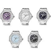 Avaner Finger Watch, Stainless Steel Band Ring Watches, Adjustable Ring Watches, 1-5 Pack Mini Qu...