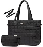 LOVEVOOK Tote Bag for Women, Large Puffer Tote Bag with Zipper Quilted Light Work Bag