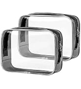 PLULON 2 Pack Travel Toiletry Bag, TSA Approved Toiletry Bag Clear Makeup Cosmetic Bag Quart Size...
