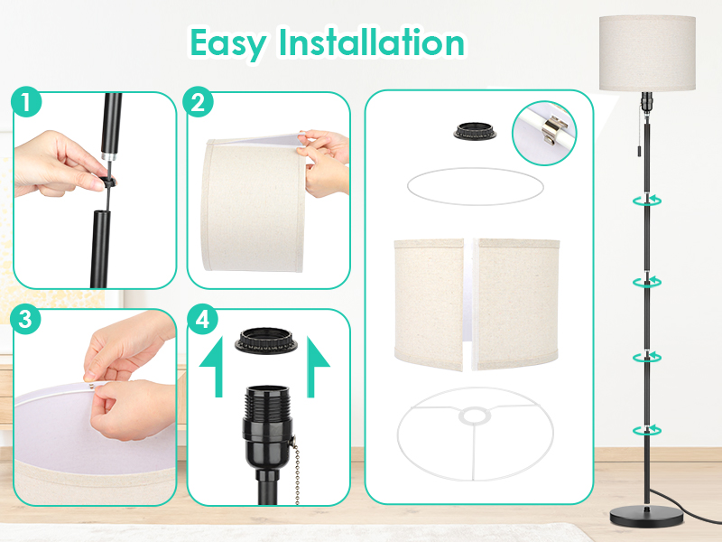 installation Simple Floor Lamp