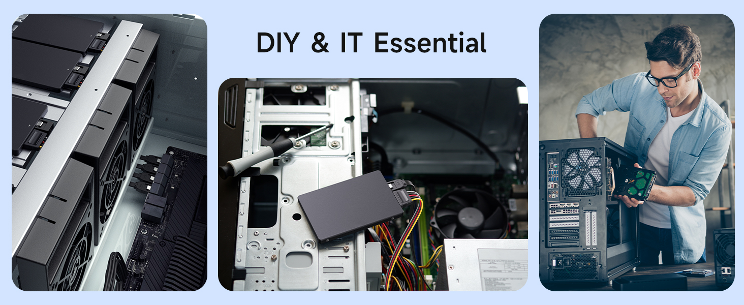 sata 6gbps cable with flexible design and 3 reusable cable ties for cable management