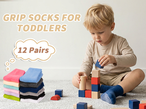 Grip socks for toddlers 12 pairs