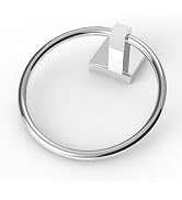 RUACQ Towel Ring for Bathroom,Square Base Hand Towel Holder Hangers Wall Mount,Heavy Duty,Stainle...