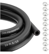 5/16 Fuel Line Hose with 10 Steel Hose Clamps,High Pressure 300 PSI Fuel Hoses for Fuels System I...