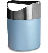 LOVEINUSA Countertop Trash Can with Swing Lid, 1.5L Mini Table Trash Can Brushed Stainless Steel ...