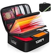 Noiposi 5200? Fireproof Document Box, 16.1x 11.4x4.3 Inch Waterproof and Fireproof Document Organ...