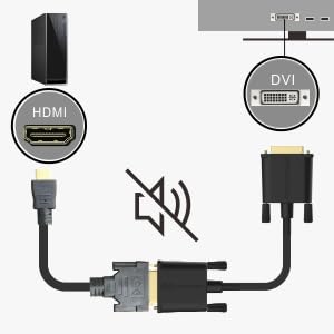 2-Pack Bi-Directional HDMI to DVI Male to Female, DVI to HDMI Female to Male Cable Adapter
