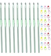 Aeelike 10pcs Size G / 4.0mm Crochet Hooks,Aluminum Crochet Needles and 30pcs Stitch Markers for ...