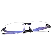 Vepiant Progressive Multifocus No Line Reading Glasses or Full Lens Magnification Reader Blue Lig...