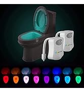 iBetterLife Toilet Light Motion Sensor 2Pack, The Original LED 8 Colors Toilet Bowl Night Light M...
