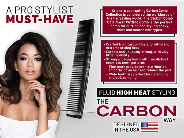 A Pro-Stylist Must Have Comb Fluid High Heat Styling The Carbon Way C30 Carbon Power Comb