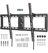 TV Wall Mount for Most 37-82 Inch, Low Profile Tilt Wall Mount TV Bracket for Flat/Curved TVs wit...