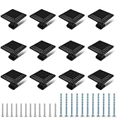 12 Pack Black Matte Cabinet Knobs, Square Drawer Knobs(30mm/1.2 Inch), Durable Dresser Knob with ...