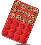 ANAEAT Silicone Muffin Pan - Mini 24 Cups Cupcake Tray, Non-Stick Silicone Baking Molds for Makin...