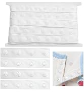 GTAAOY Plastic Snap Tape for Sewing, 8 Yards | White, Sew on Button Strips, Polyester Fastener Tr...