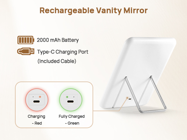 rechargeable vanity mirror