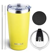 MEZMUT 20oz Tumbler Coffee Travel Mug with Daul Lid and Straw, Stainless Steel Double Wall Vacuum...