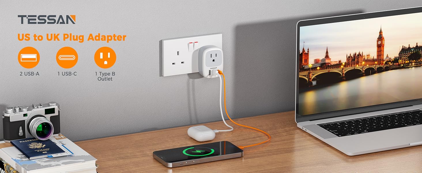 TESSAN uk travel adapter