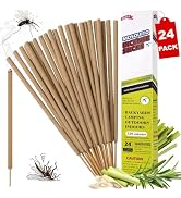 24 Pcs Thick Mosquito Repellent Stick, Citronella Candles Outdoor for Patio | Natural Plant-Based...