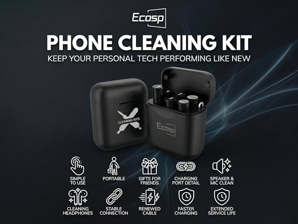 Ecasp Phone Cleaning Kit premium white storage box for personal tech devices.