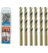 CORTOOL 1/2 inch Cobalt Drill Bits (6Pcs), M35 HSS Metal Jobber Length Twist Drill Bit Set for Ha...
