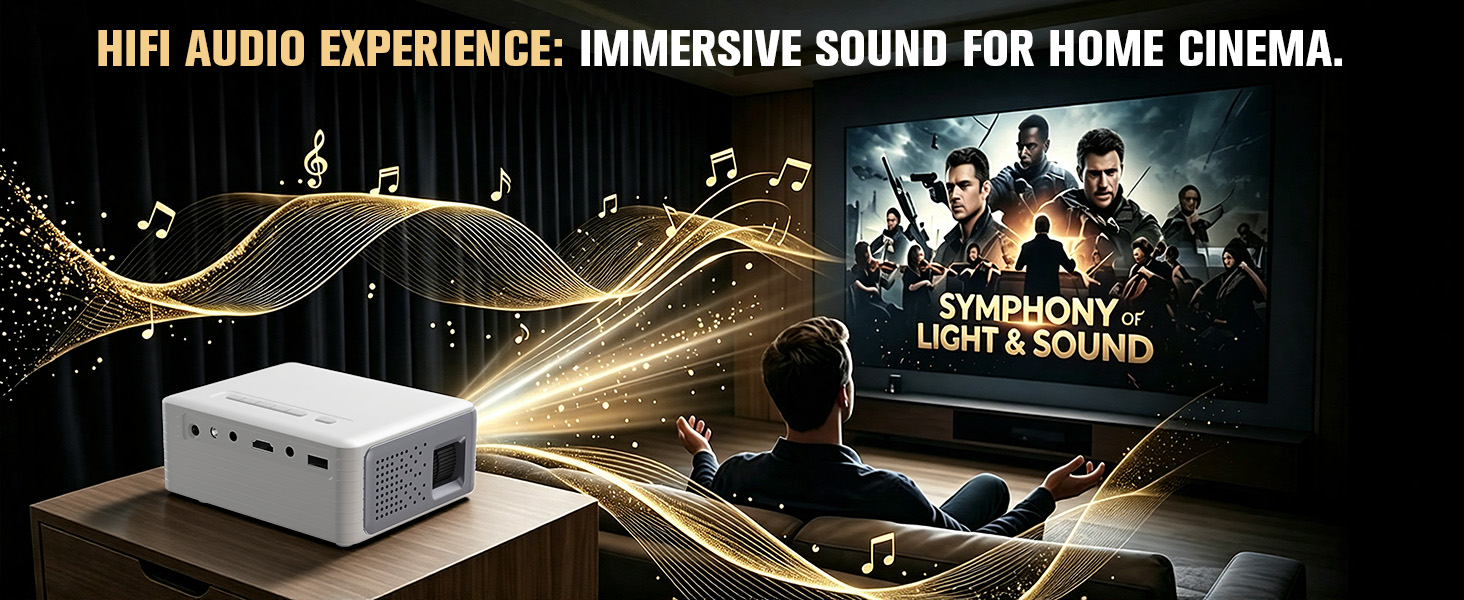 Mini Projector for iPhone 1080P Support Portable Movie Small Projector For Bedroom/Outdoor