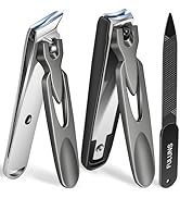 Nail Clippers for Men Thick Nails,Slanted Curved Ingrown Toenail Clippers for Seniors with Safety...