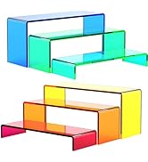 SOVQUEST 6 PCs Risers Display Stands 3 Tiers Desktop Acrylic Shelves Thickened to 5mm Cake Pop Ho...
