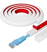 39" Side Buckle Cable Hider for 1 Cords,Extension Cord Covers for Wires On Wall,Adhesive Cord Hid...
