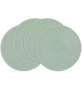 SHACOS Round Placemats Set of 4 Woven Braided Table Placemats 15 inch Cotton Polyester Place Mats...